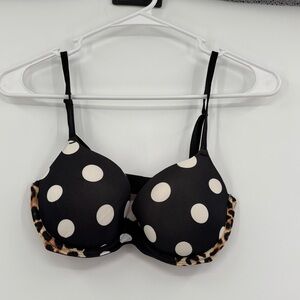 Pink polka dot animal print wear everywhere lightly lined bra 32D‎